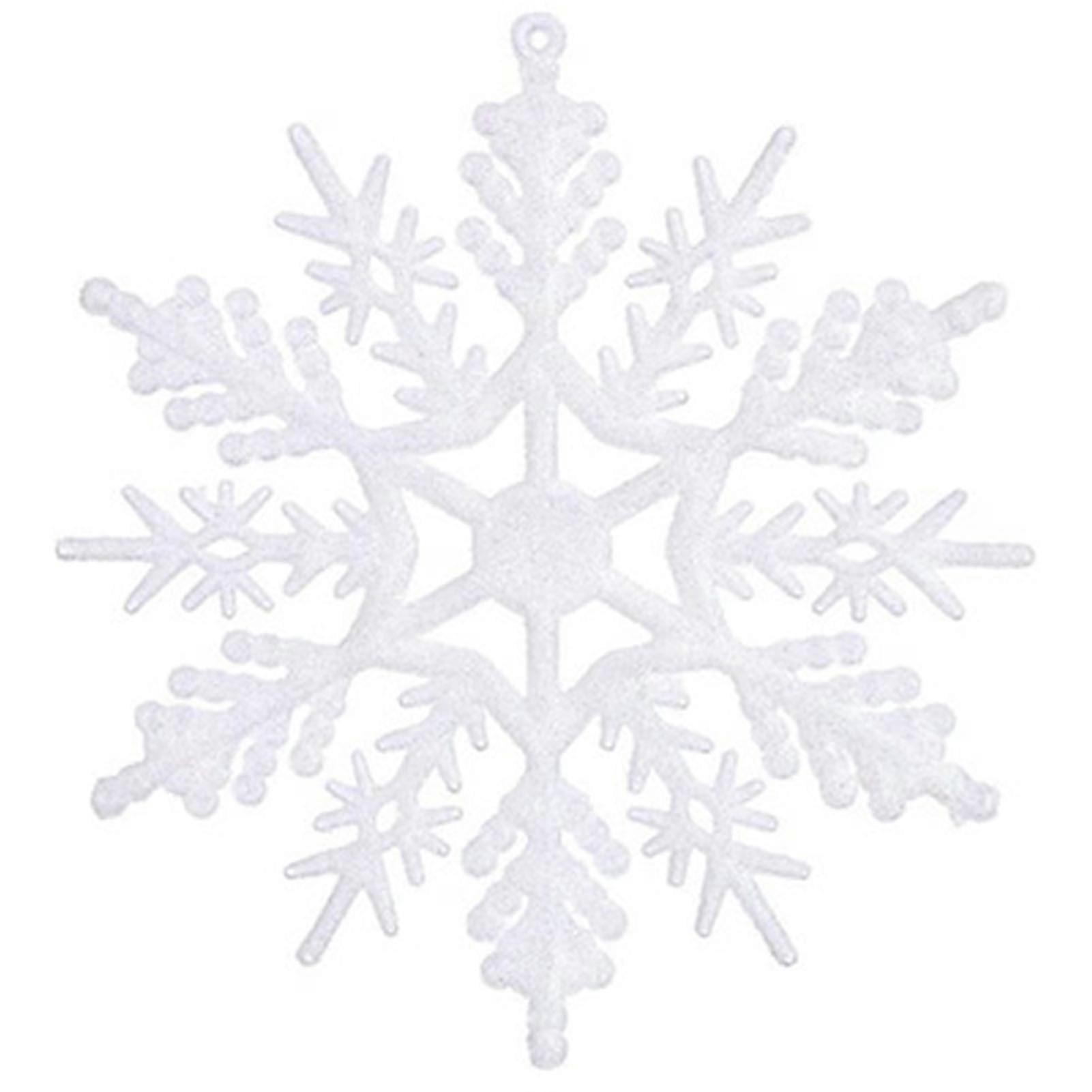 Plastic Glitter Snowflake Ornaments Sparkling Snowflake Xmas Tree Hanging Decor for Decorating Crafting