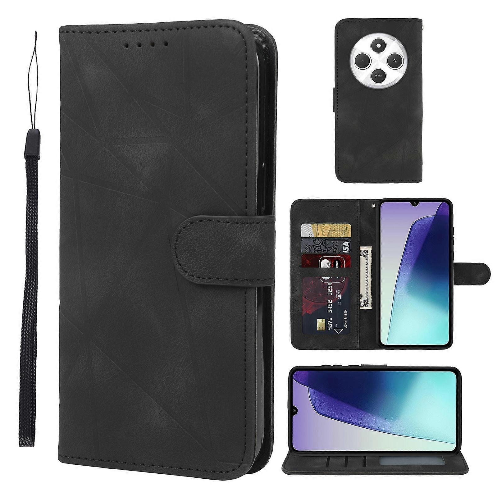 Skin Feel Geometric Lines Leather Phone Case