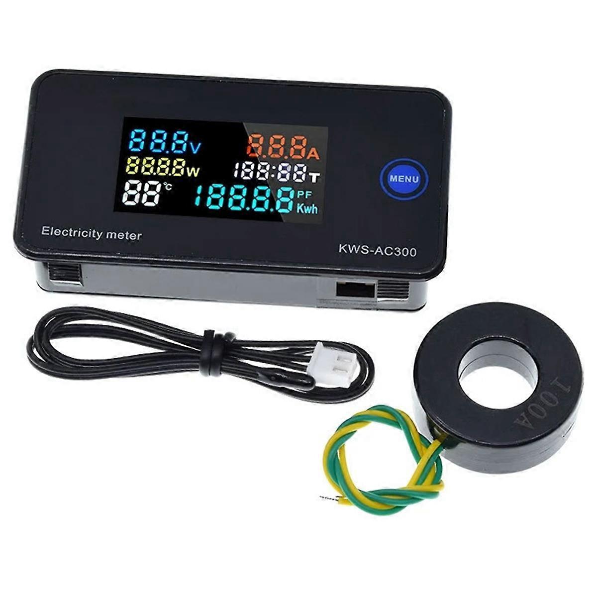 KWS-AC300 AC Energy Meter 50-300V, 0-100A, LED Display