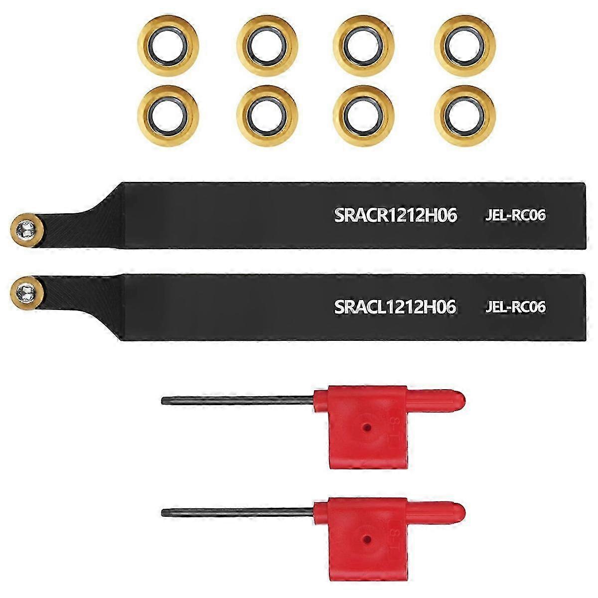 1/2 Inch SRACR/L1212H06 Lathe Holders Lathe Turning&Profiling Tool Holder,2 Tools Holder,10 RCMT0602 YY
