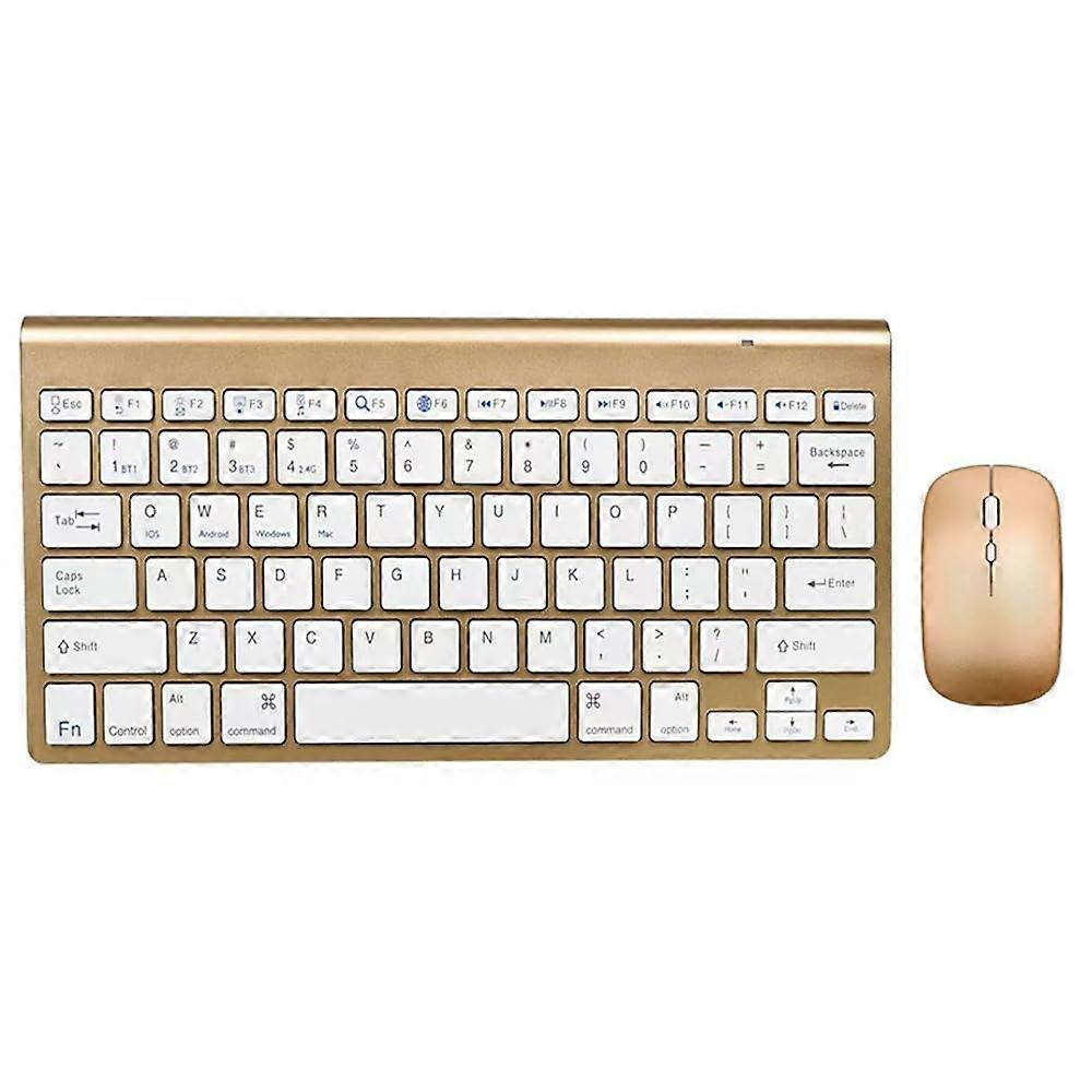 Wireless Keyboard and Mouse Combo with Phone Holder, Compatible with MacBook, Windows