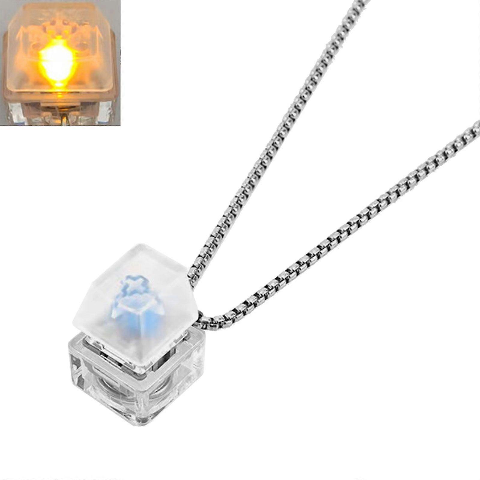 Sweater Chain Mechanical Keyboard LED Light Button Necklace for Computer Geeks