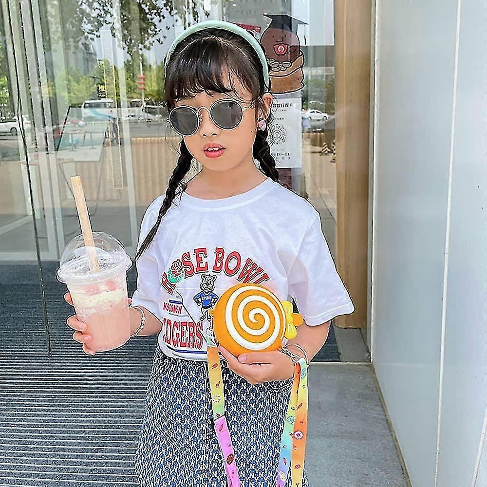 אופנה מתוק סוכריה על מקל צורה ילדים של תיק גוף חמוד עגול מטבע קישוט תיק