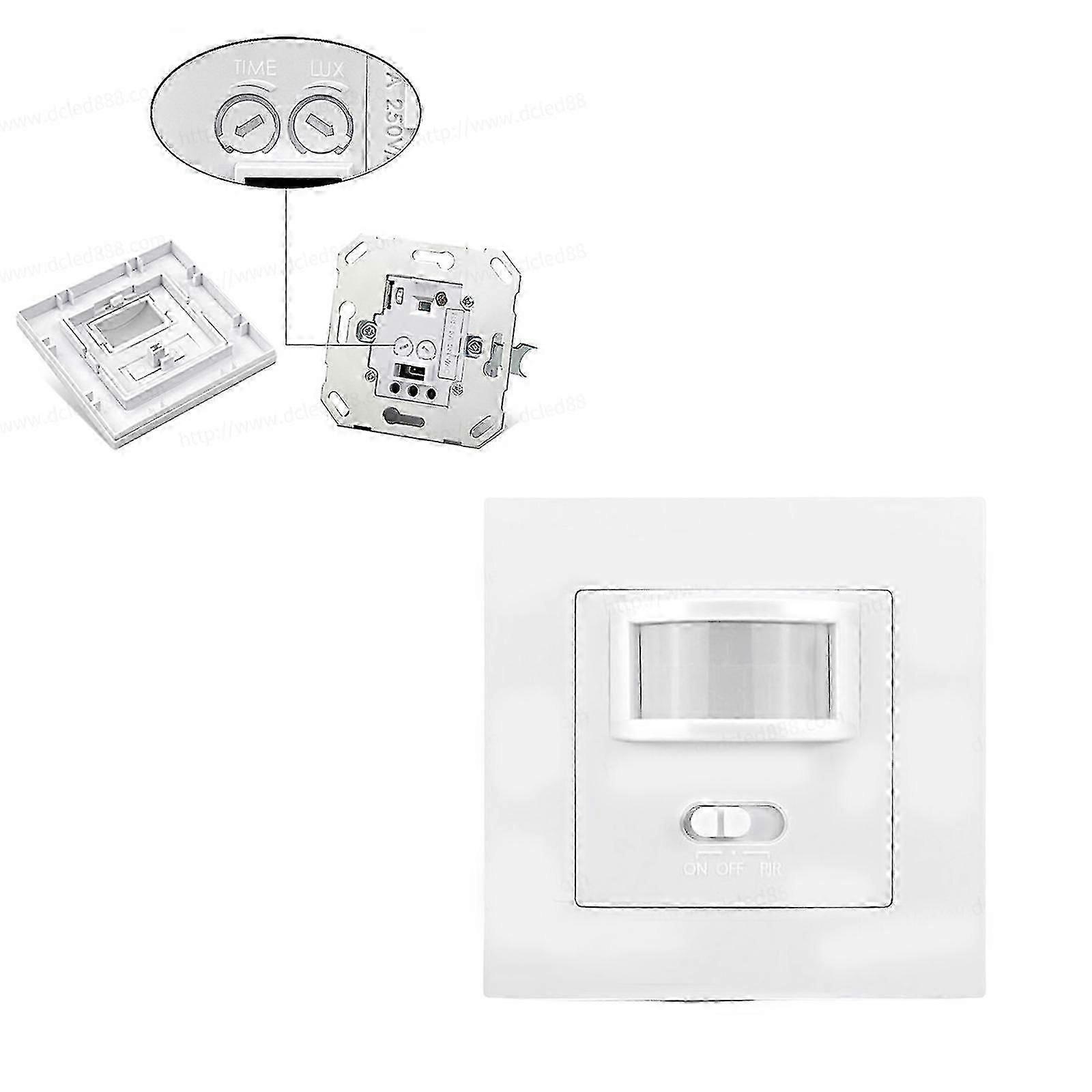 Flush-Mounted Motion Sensor Infrared PIR Switch 140 White 110-240V LED