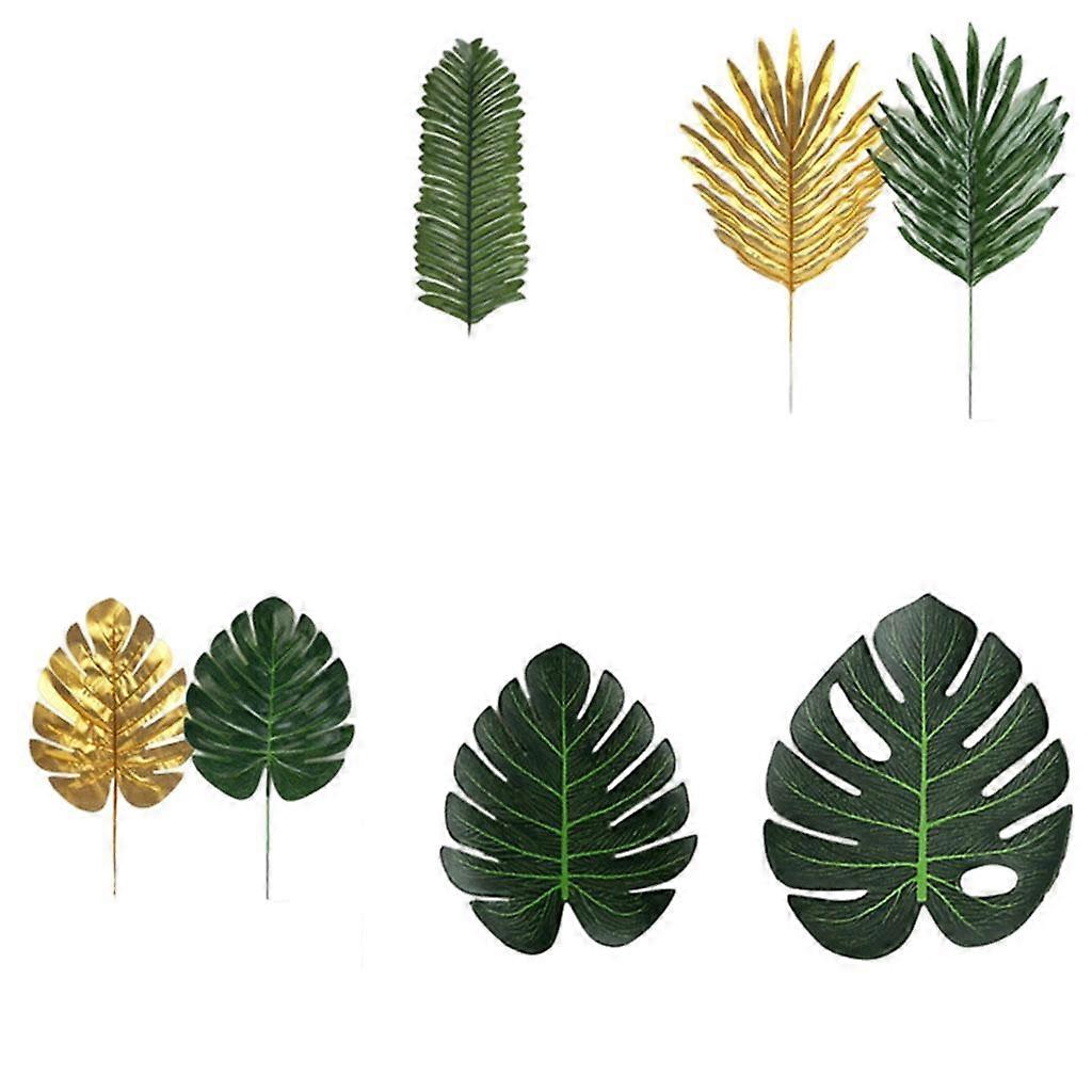 66Pcs Leaves with Stems Artificial Palm Leaves for