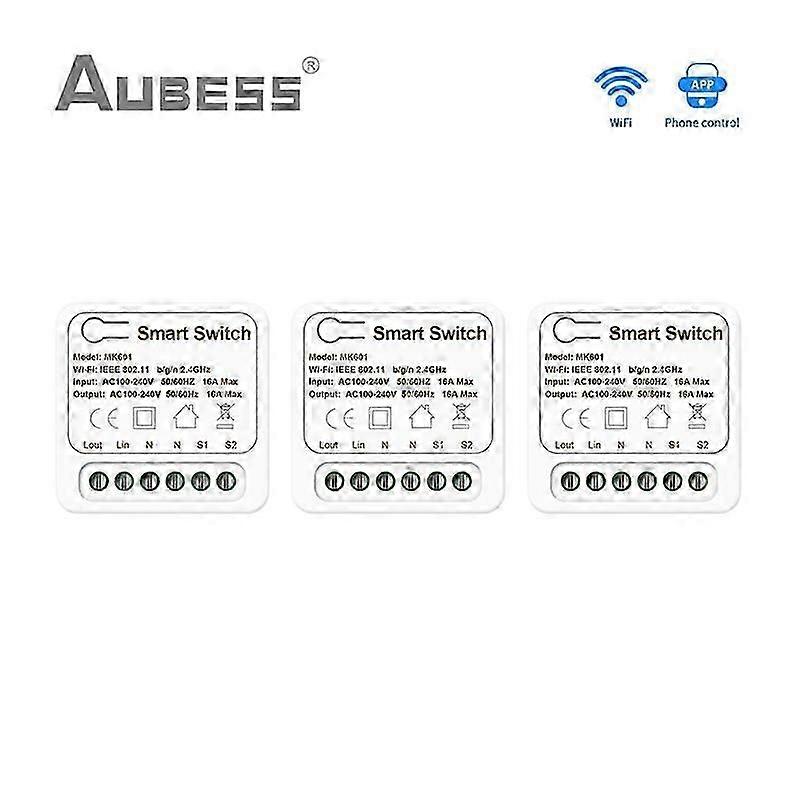 Tuya MiNi WiFi Smart Switch 16A Supporte 2-way control Timer Wireless Switches