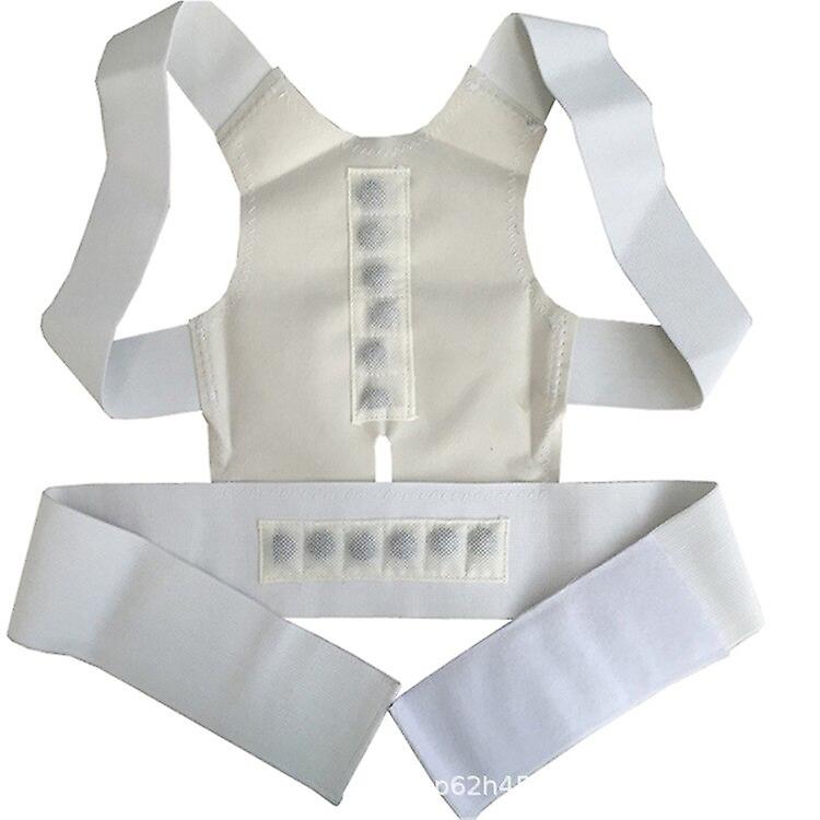 Adjustable Posture Corrector Back Brace Support Belt Lumbar Waist Shoulder Corset Spine Support Posture Correction Back Support-white