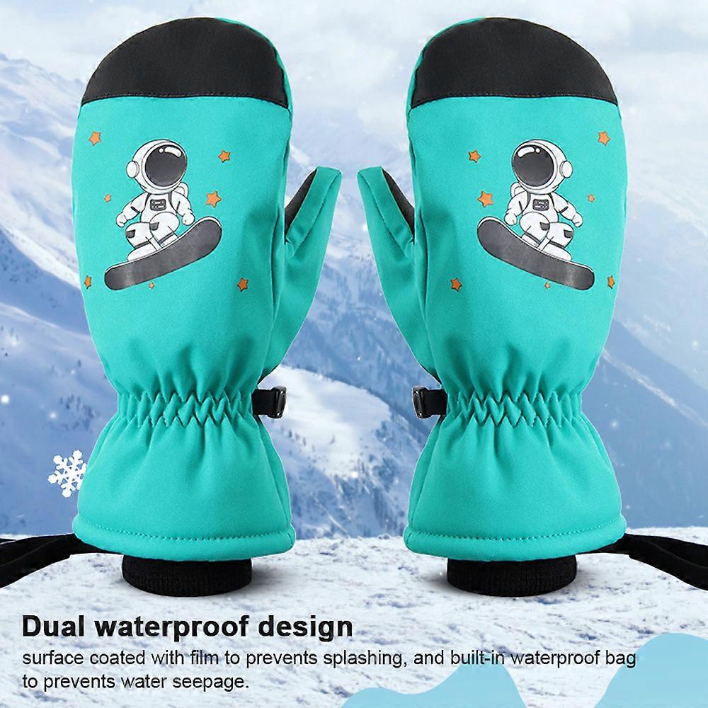 防水防风自行车儿童冬季加厚温暖儿童户外运动滑雪公路自行车保暖手套