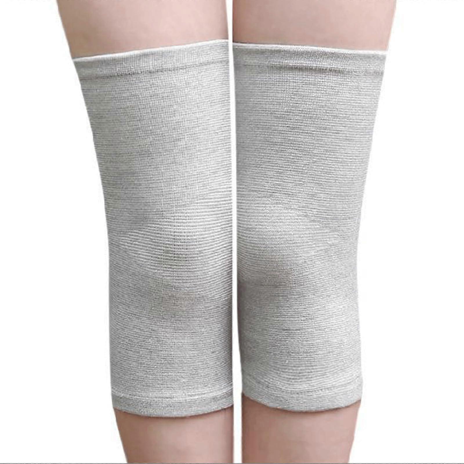 Knee protector sports knee brace, elastic knee pads, preventing arthritis injuries (Gray, L)