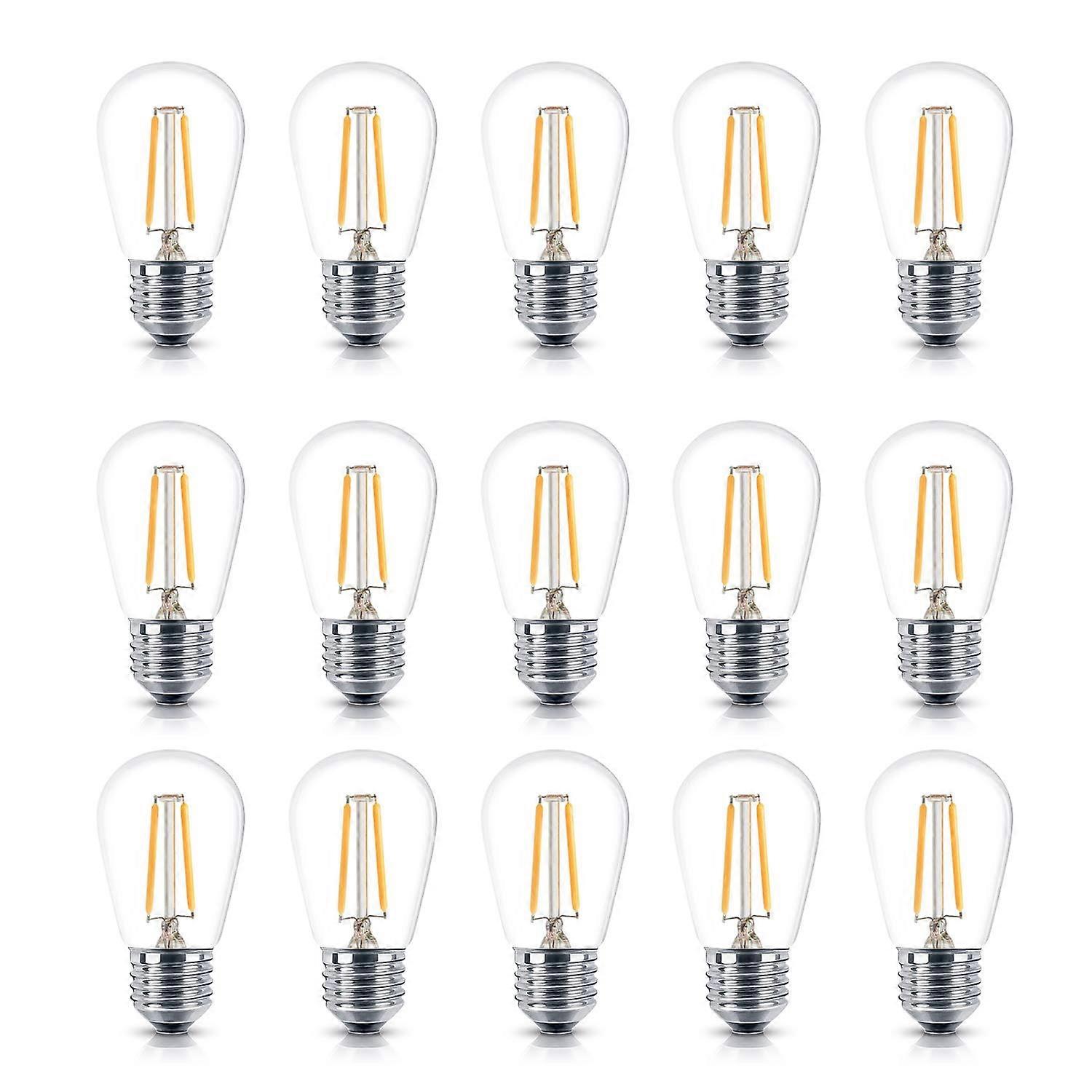 Ambience PRO Replacement LED Light Bulbs, 2 Watt Vintage Plastic LED Edison Bulbs, 15 Pack