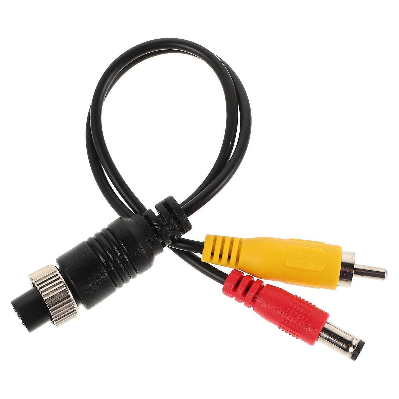 Car Reverse Camera Connector Adapter With 4-Pin Extension Cable Female Cable Plug Converter And Rca Dc For Video Monitoring
