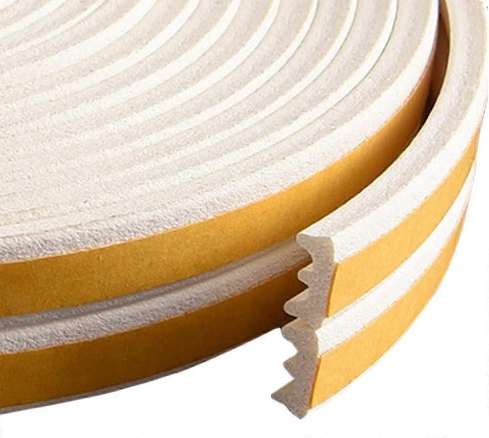 10M Weather Stripping Tape, Doors Windows Draught Excluder Self-Adhesive Anti-Collision Rubber E Type Foam Sealing Tape
