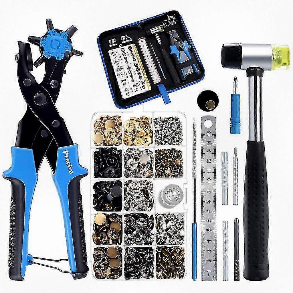 Leather Hole Punch Pliers Tool Snap Button Set for DIY Home Craft Projects and Rotary Use
