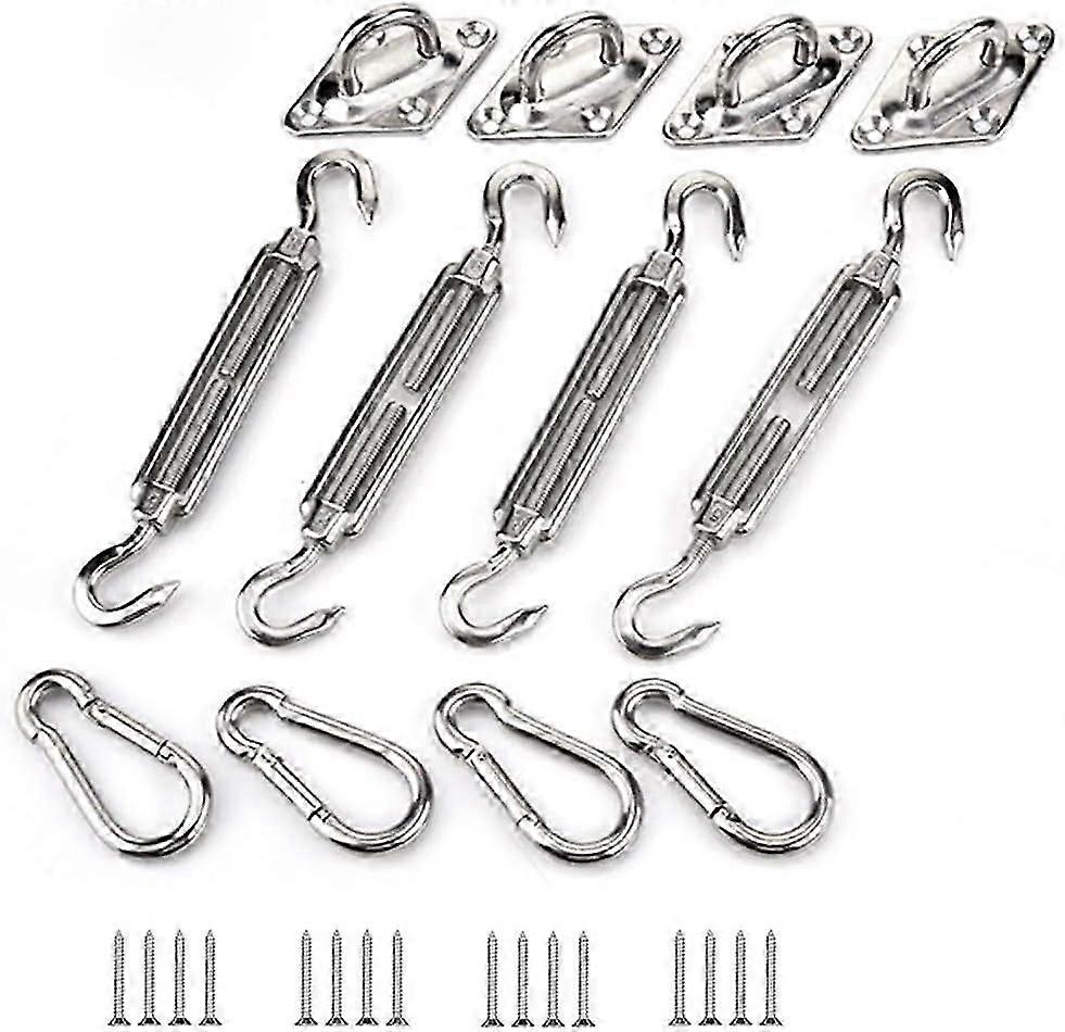 Shade Sail Fixing Kit, Stainless Steel Sun Shade Sail Fixing Kit for Triangle and Square, Rectangle, Sun Shade Sail Fixing Accessories(M5)
