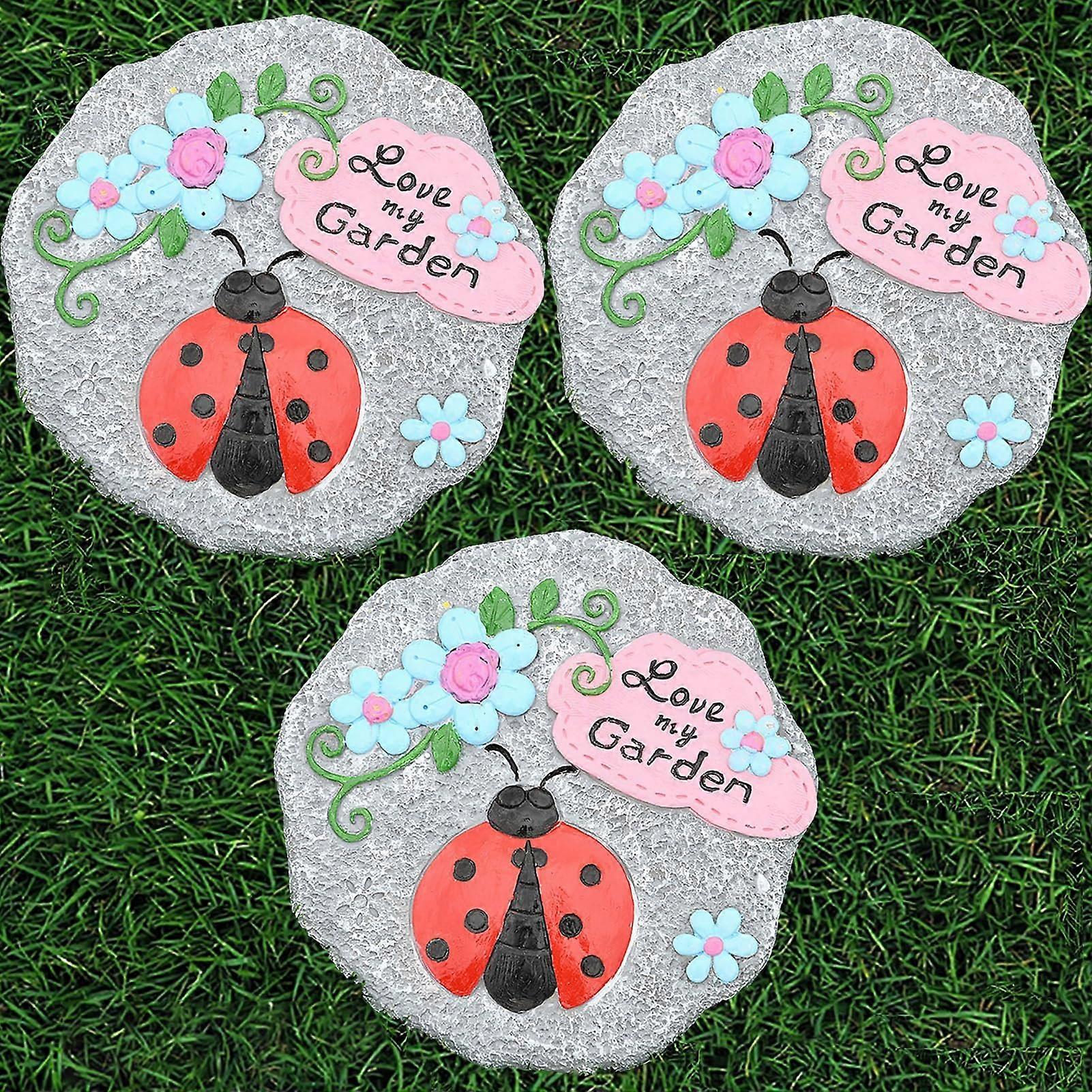 Garden Stepping Stones, Round Set of 3, Walkway Paving Stones for Landscaping