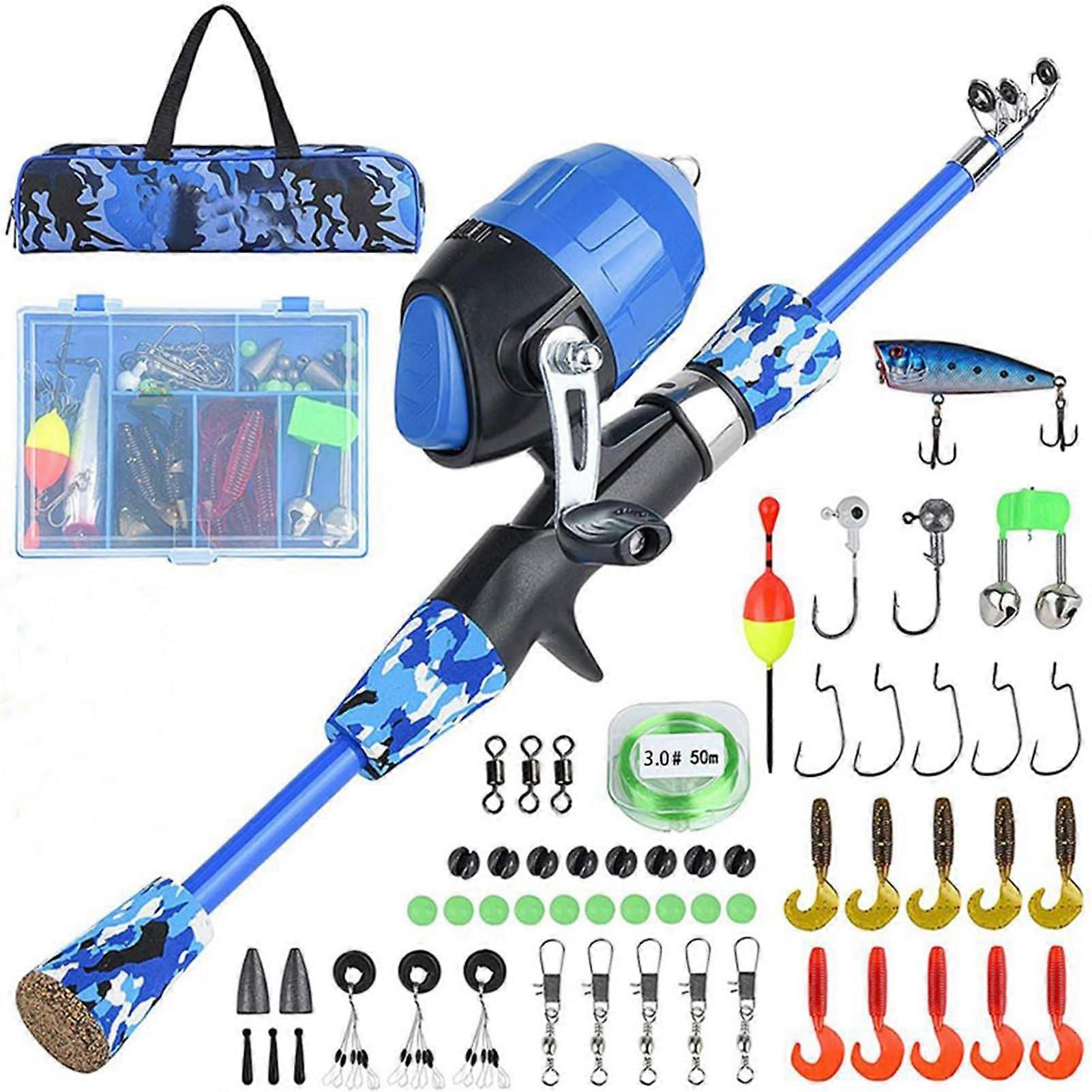 telescope fishing rod and reel combo set for, for girls and teenagers, fishing rod with lines (1)