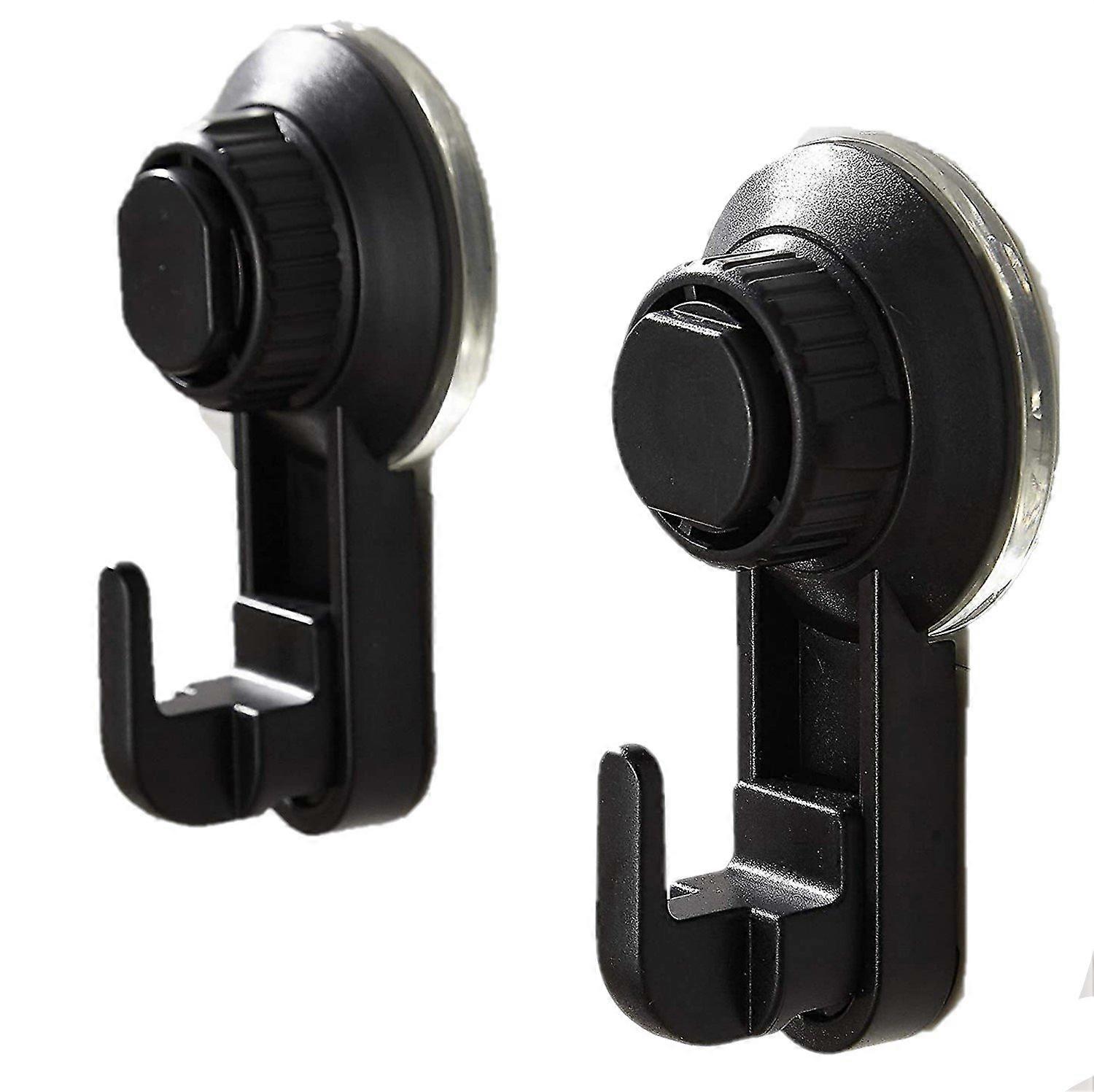 2-pack suction cup waterproof bathroom and kitchen wall hooks, black, improve storage effect
