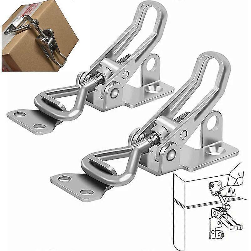 2 Pieces Metal Iron Toggle Latch,  Lever Lock, No Rust, Strong Fixing,for Fixing and Tightening Cabinet Suitcases Door