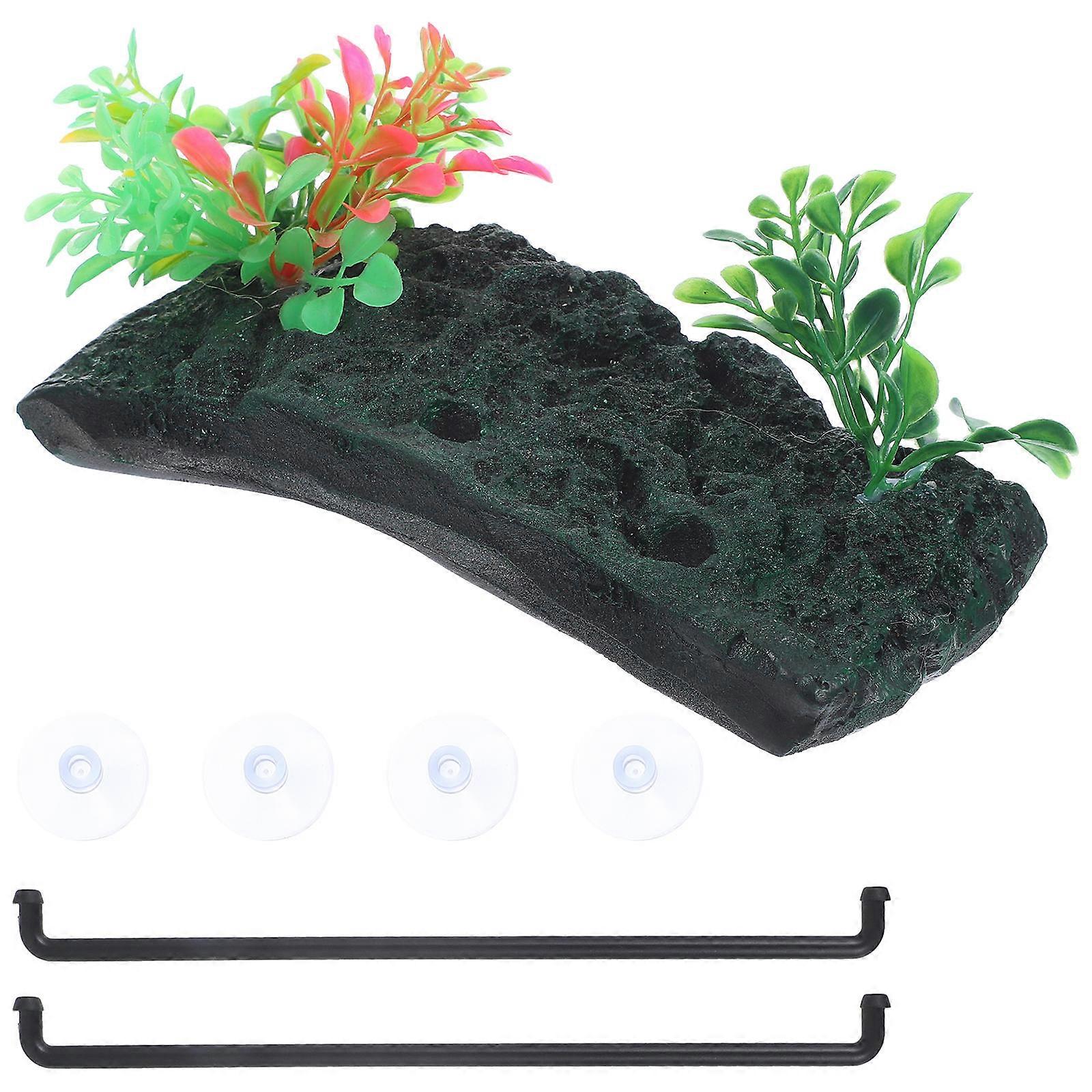 Floating Turtle Habitat Basking Platform for Aquatic Turtles – Natural Grass Design Climbing Terrace for Resting, Decoration, and Exercise