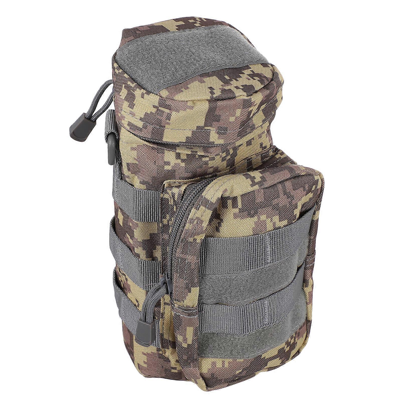 Camouflage Insulated Water Bottle Carrier Bag for Storage Use Nylon Portable Lightweight