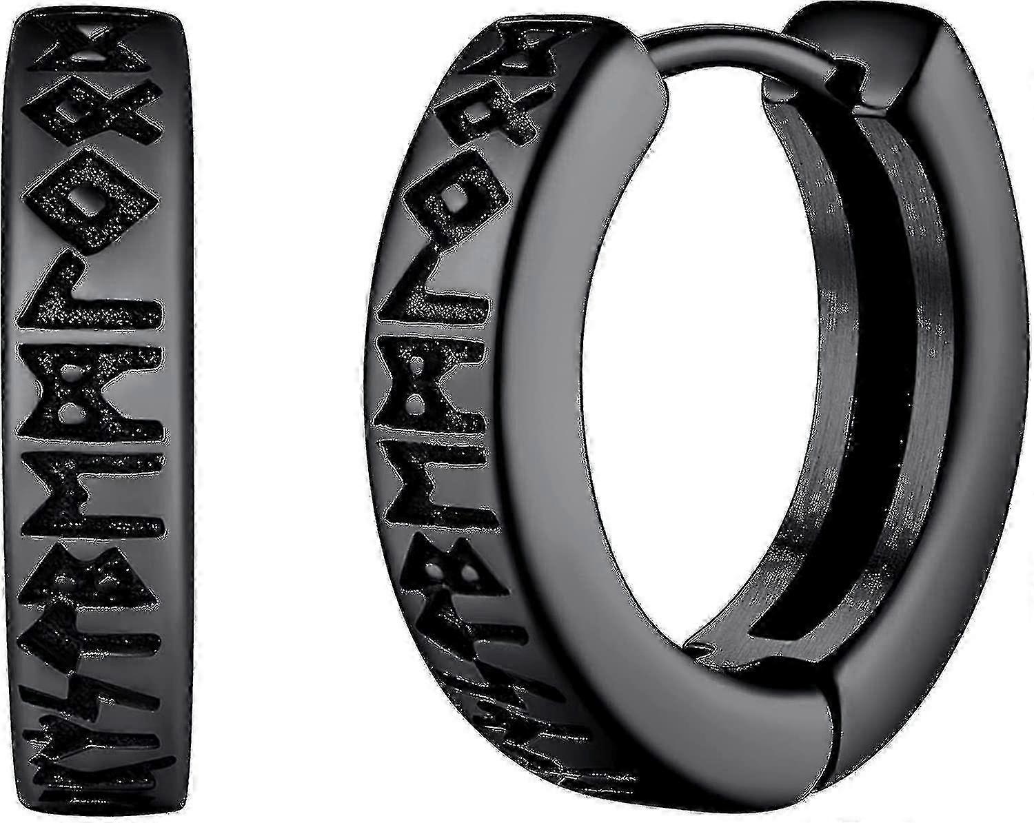 北欧バイキングルーンフープイヤリング メンズ レディース 12mm ハギーフープ 繊細なギフト包装付き