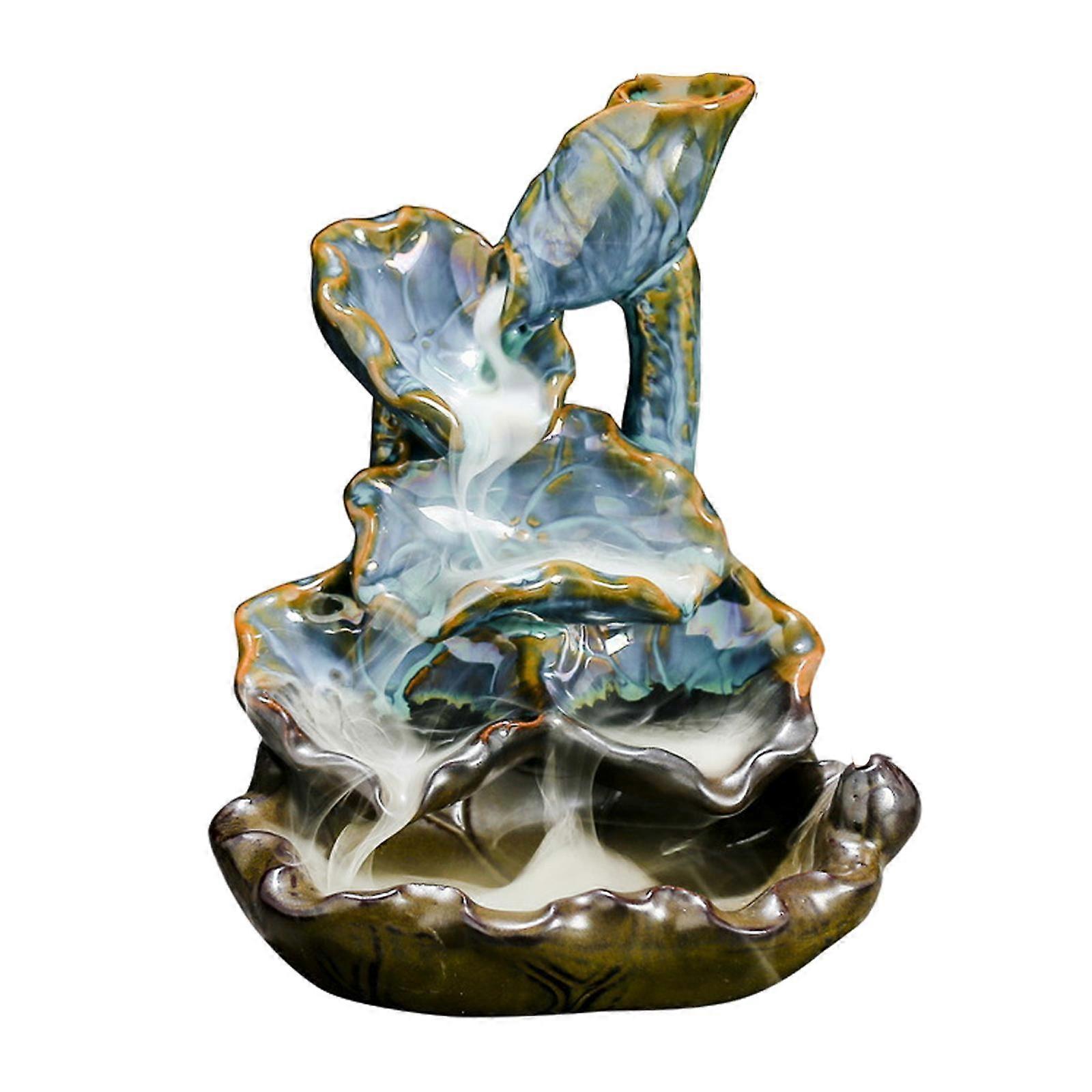 Creative Backflow Burner Waterfall Ornament Holder Smoke Censer for Table