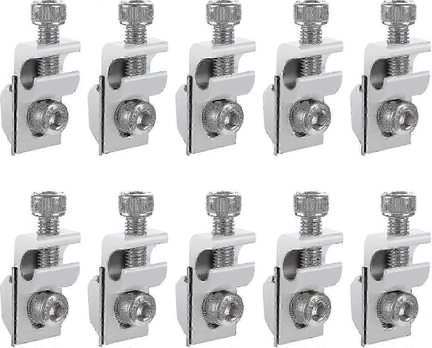 10pcs Solar Panel Edge Clamp Brackets, Mounting Rail Accessories, Center Clamps Kit