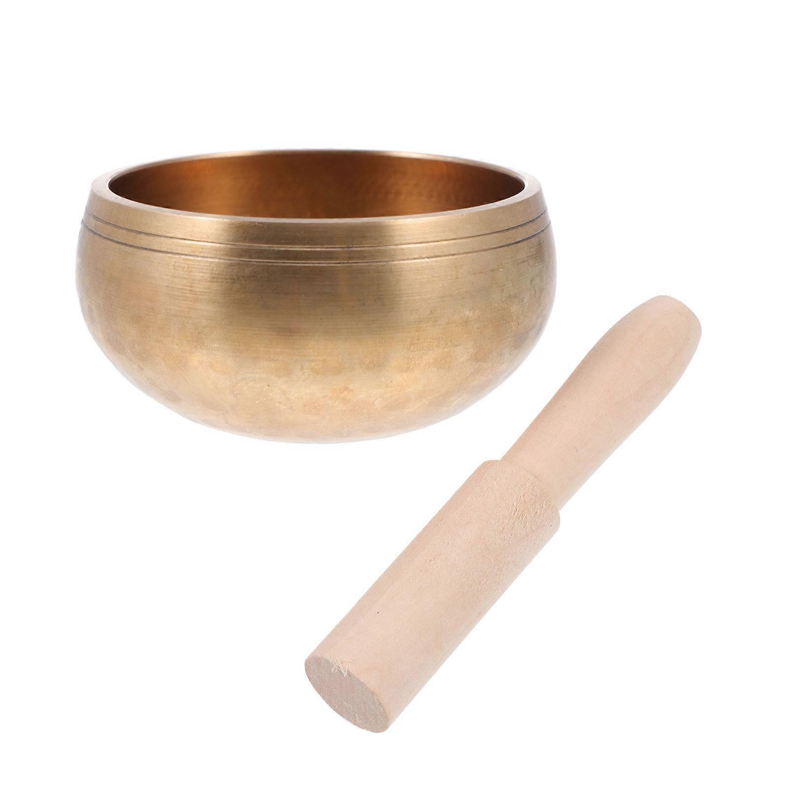 1 Set Meditation Singing Bowl with Sound Holder Stick and Gasket Golden