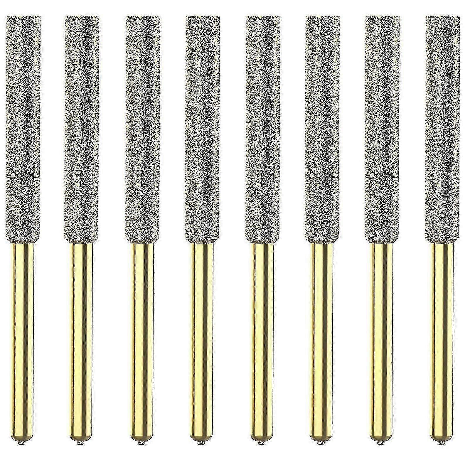 8Pcs Chainsaw Bits Titanium Plated Diamond Sharpener High Hardness Electric Chainsaw File Edition 0617