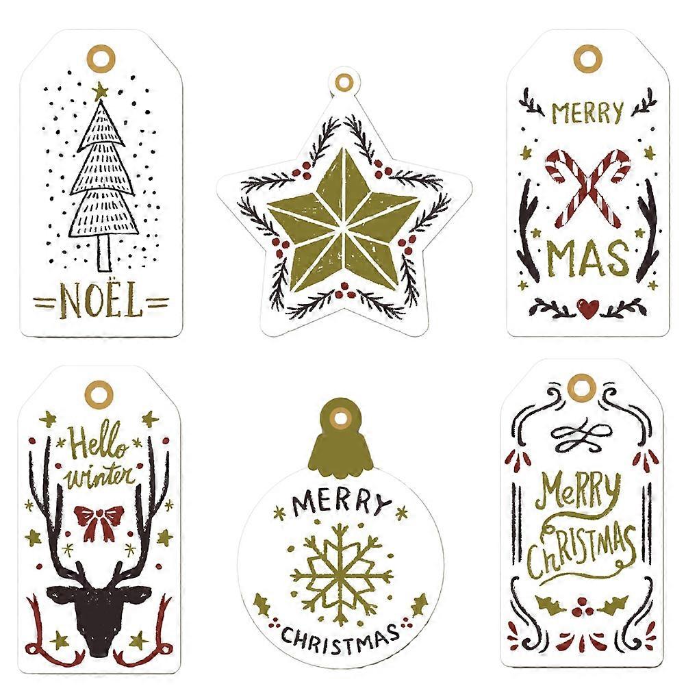 Christmas Board Paper Labels Writing Rectangular Shape For Goods Packaging 120Pcs