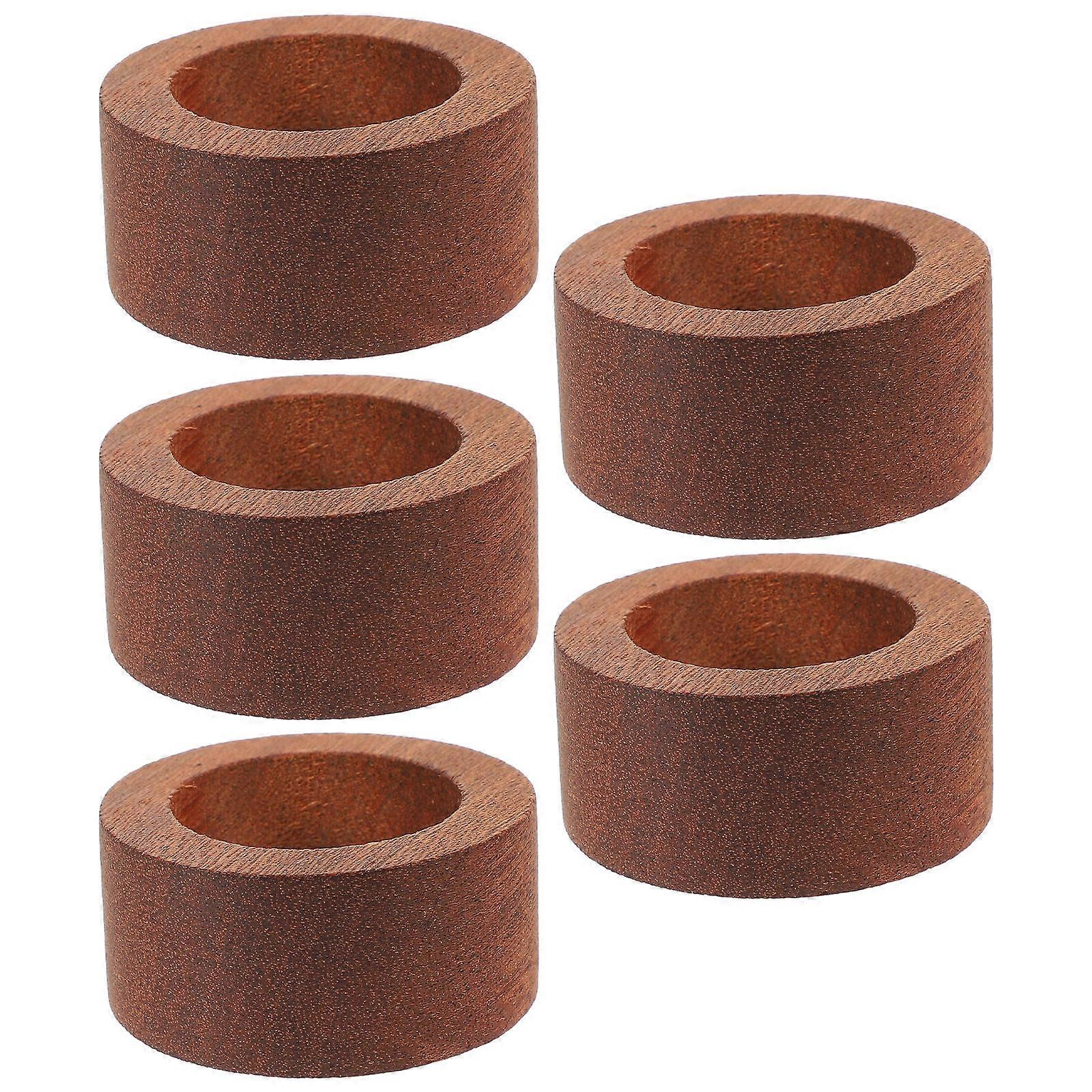 Rustic Napkin Ring Wood Napkin Ring Home Users Dinner Table Decoration Natural Color 5Pcs