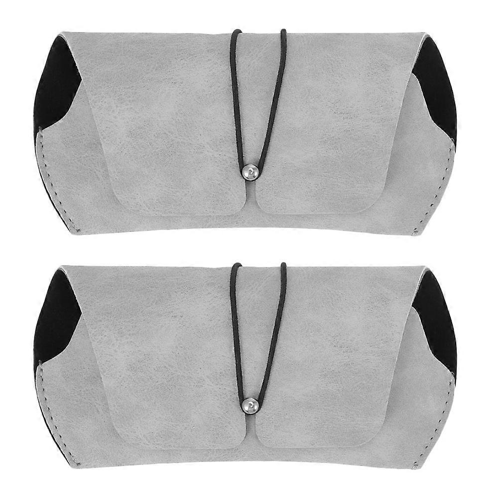 Portable Eyeglasses Case Leather Protection Simple Design 16.5X7CM 2Pcs