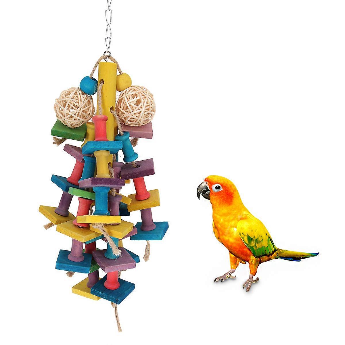 Parrot Chew Toy Bamboo Climbing Swinging Exploring Entertainment Resting For Small Medium Large Parrots 1Set
