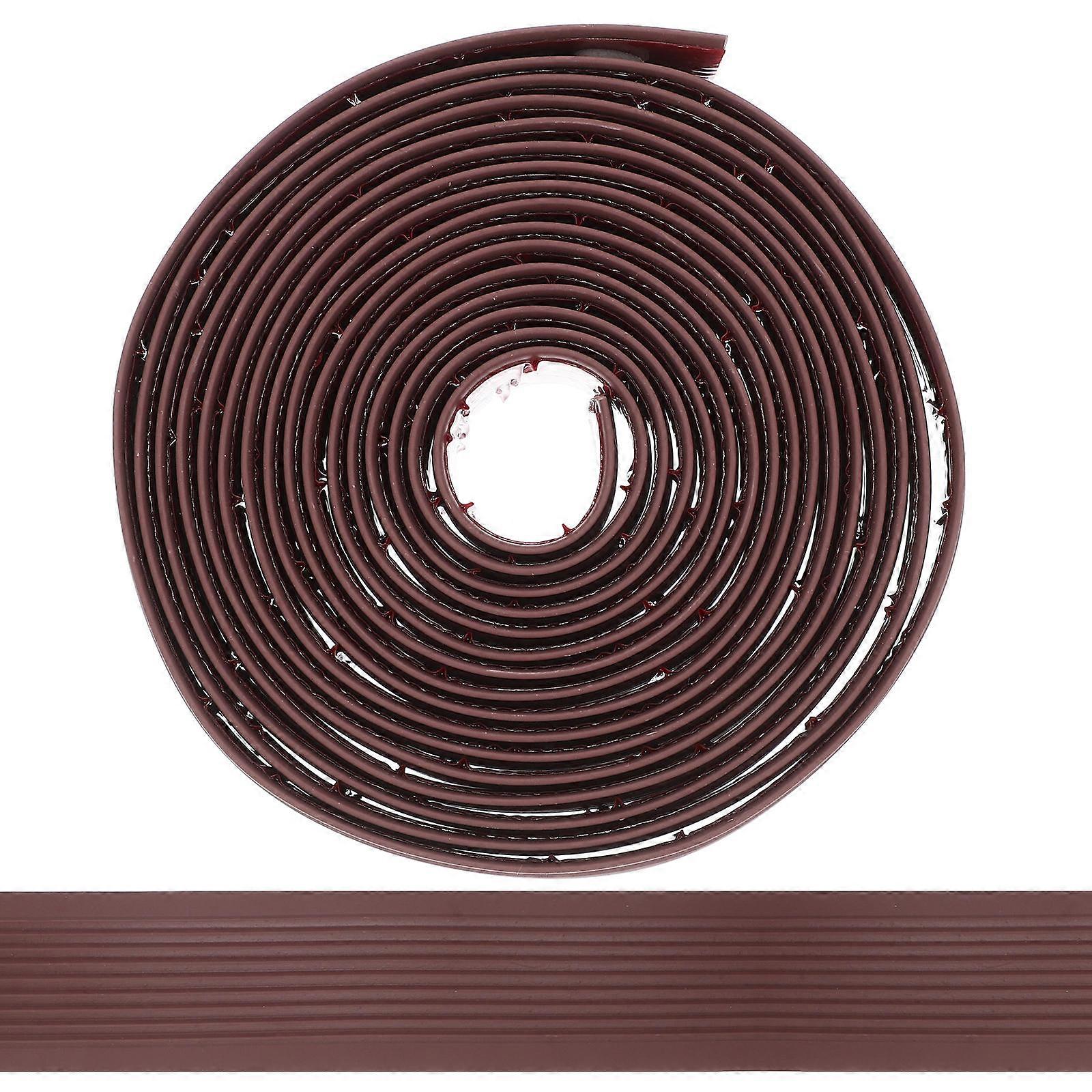 Flexible Brown PVC Stair Nosing with Self Adhesive Backing, Non Slip Rubber Edge Guard for Indoor Steps, Adjustable and Easy Installation