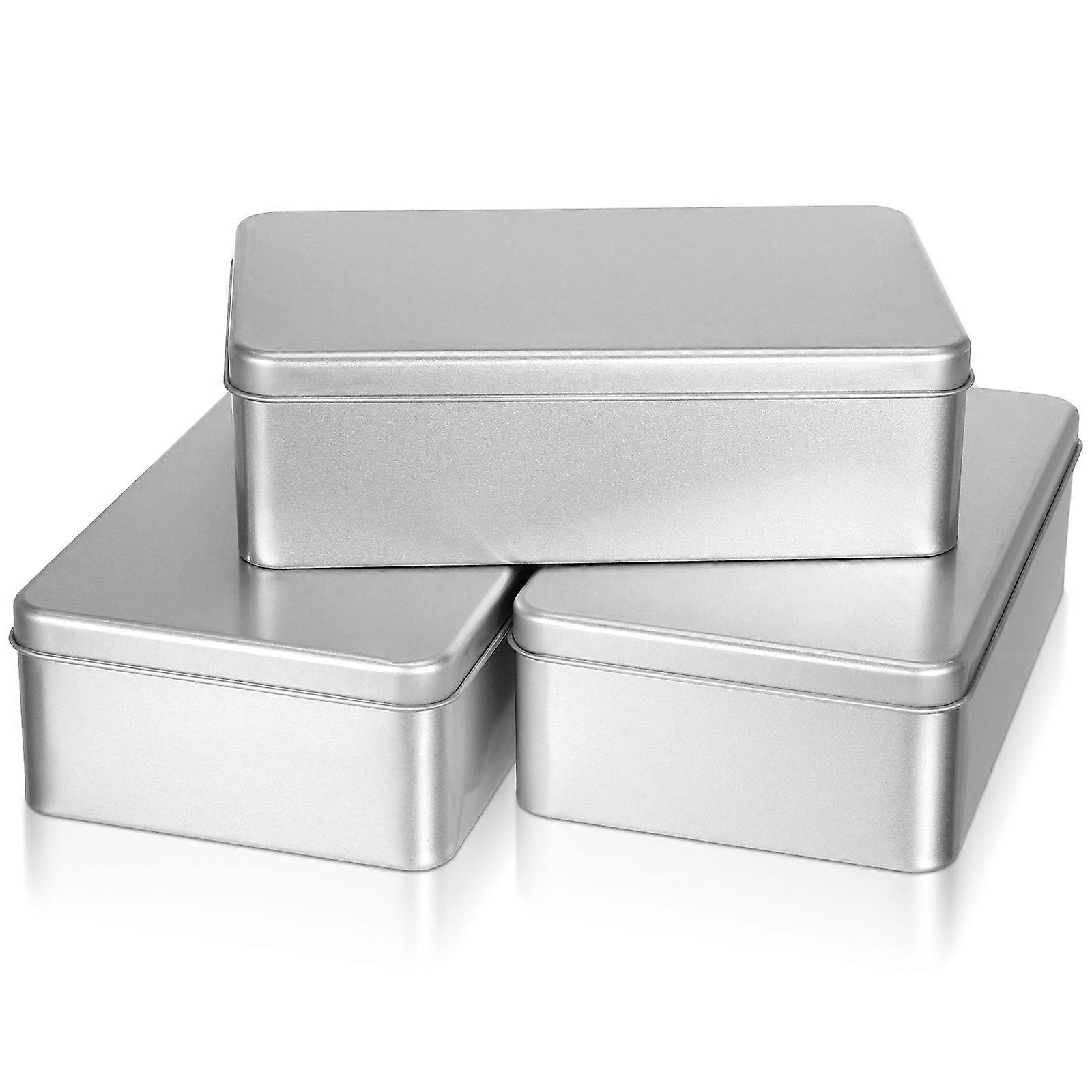 3pcs Tins with Lids for Candy, Cookies & Treats – Festive Storage Boxes for Parties & Crafts – Elegant Design