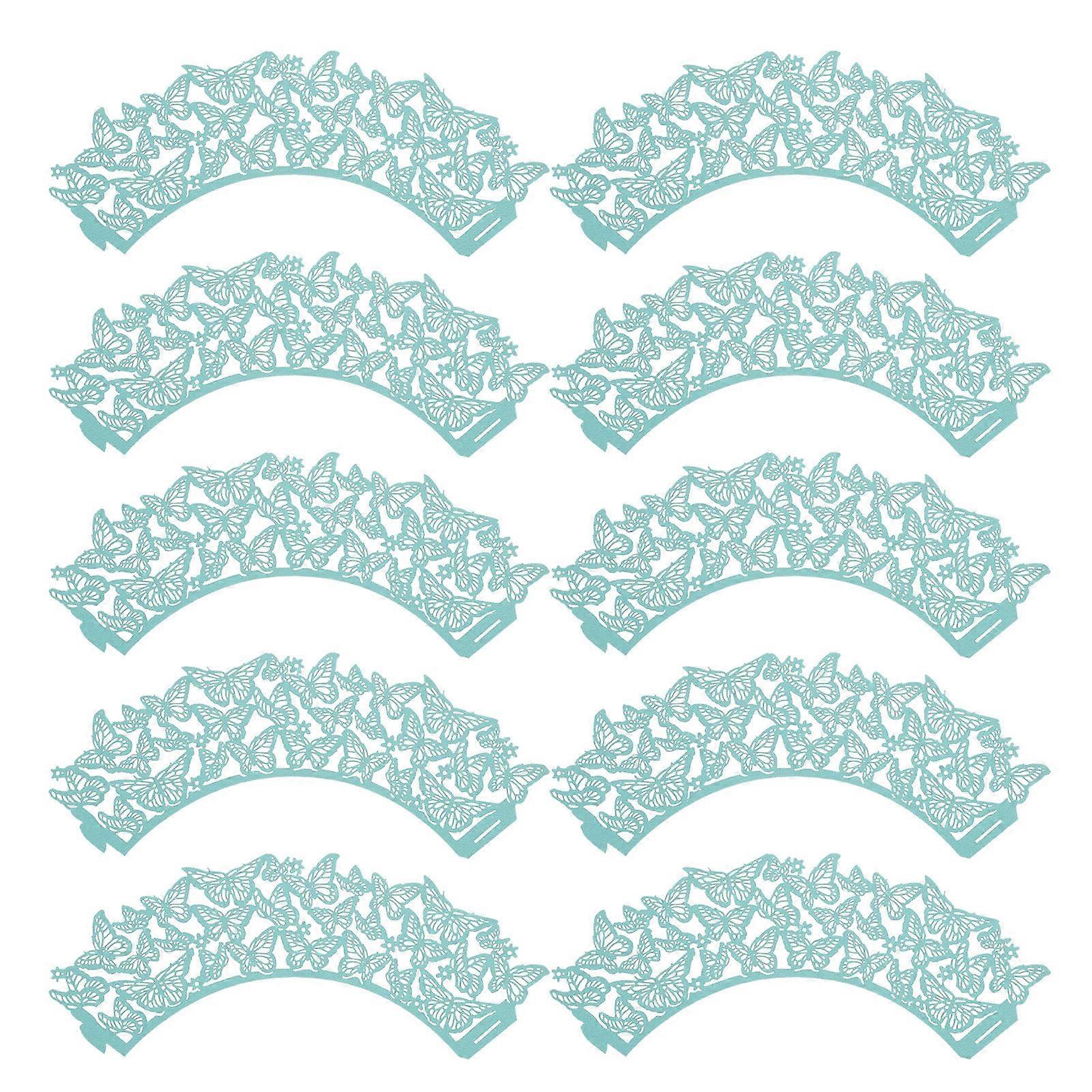 50Pcs Creative Hollow Butterflies Paper Cake Wrappers for Baking Liners
