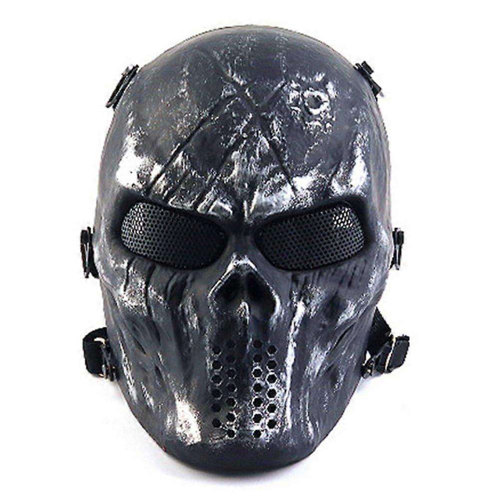 Skull Mask Tactical Full-Face Riding Mask for Outdoor Combat and Army Cosplay, One Size, Black