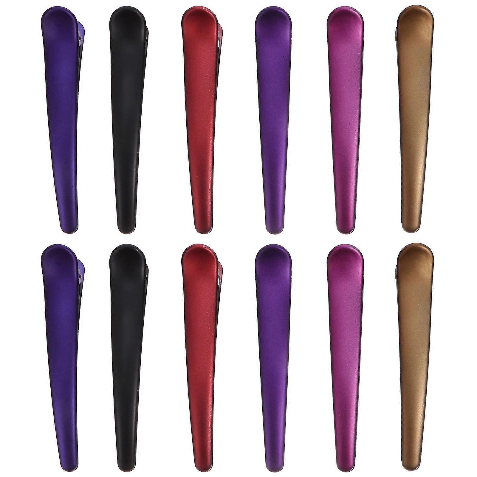 Acrylic Hair Clips Set for Salon Use Assorted Color Styling Clips for Hair 12pcs