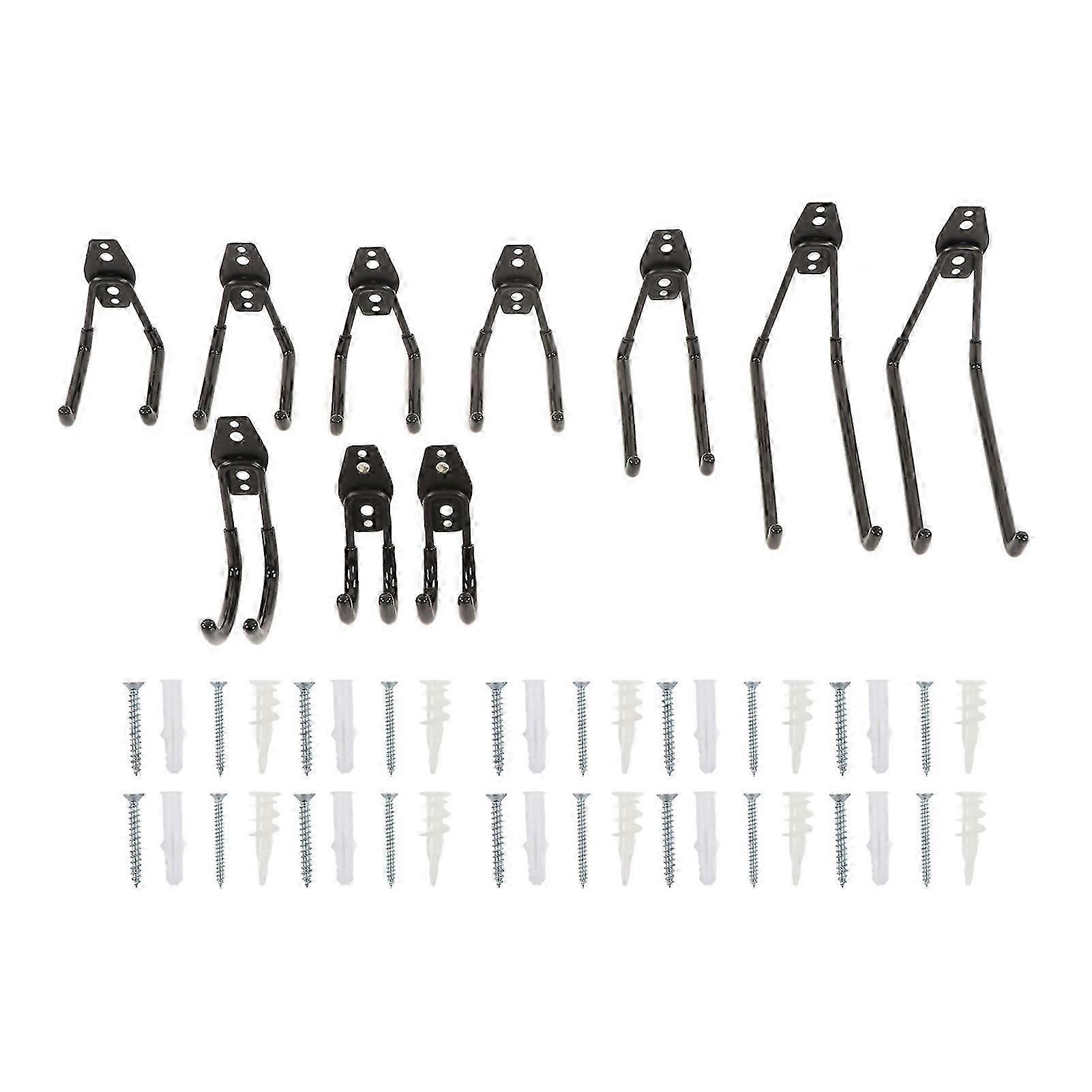 Garage Double Hooks Wall Mount Storage Utility Metal Hooks for Power Tools U and J Type