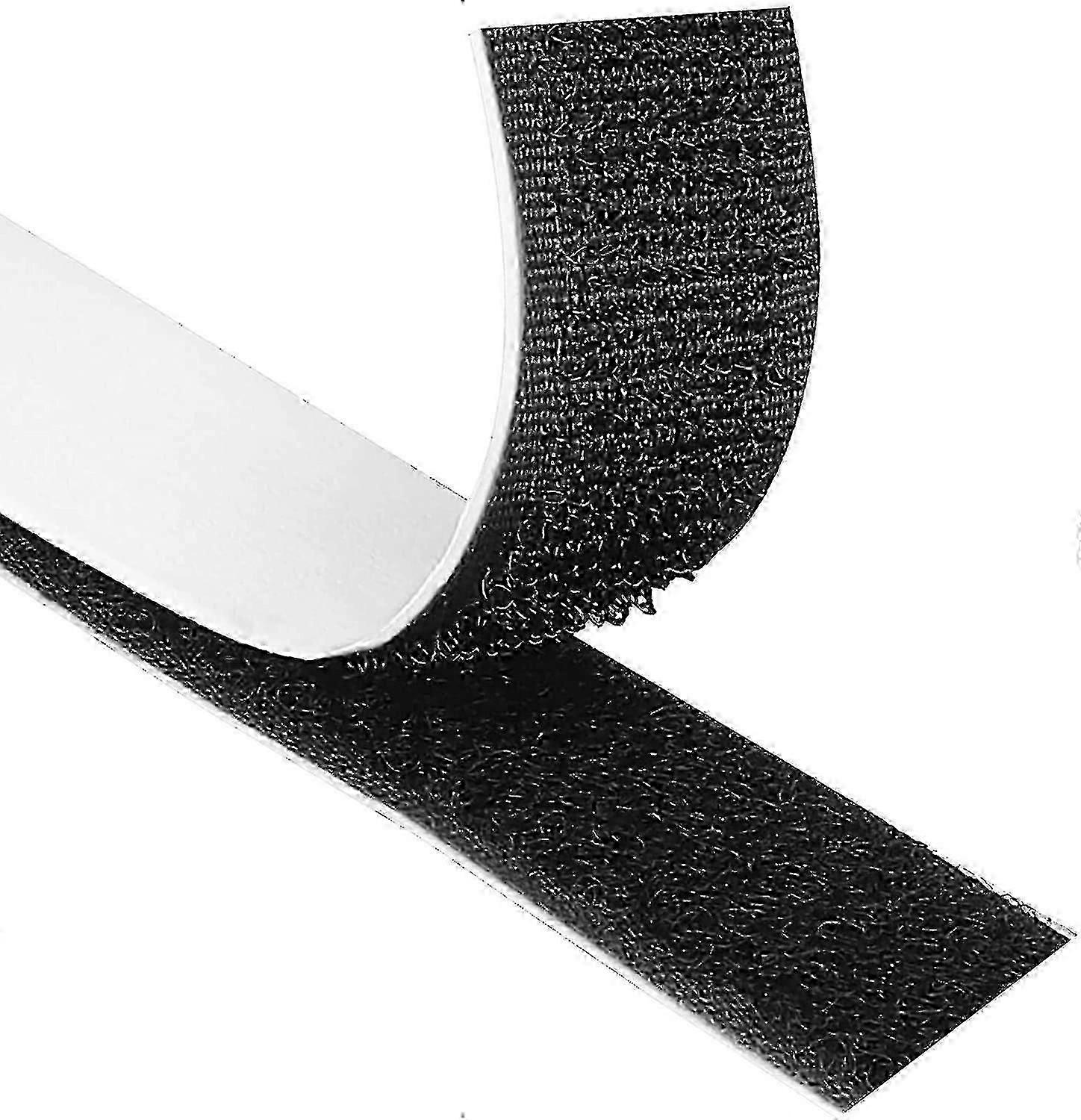 Selbstklebend 50 Meter extra starker doppelseitiger Kleber mit Velcro-Verschluss, 20 mm breit (schwarz)-yvan