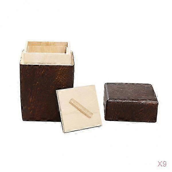 9x Wooden Tea Storage Box Organizer Container Wood Tea Caddy Container Box