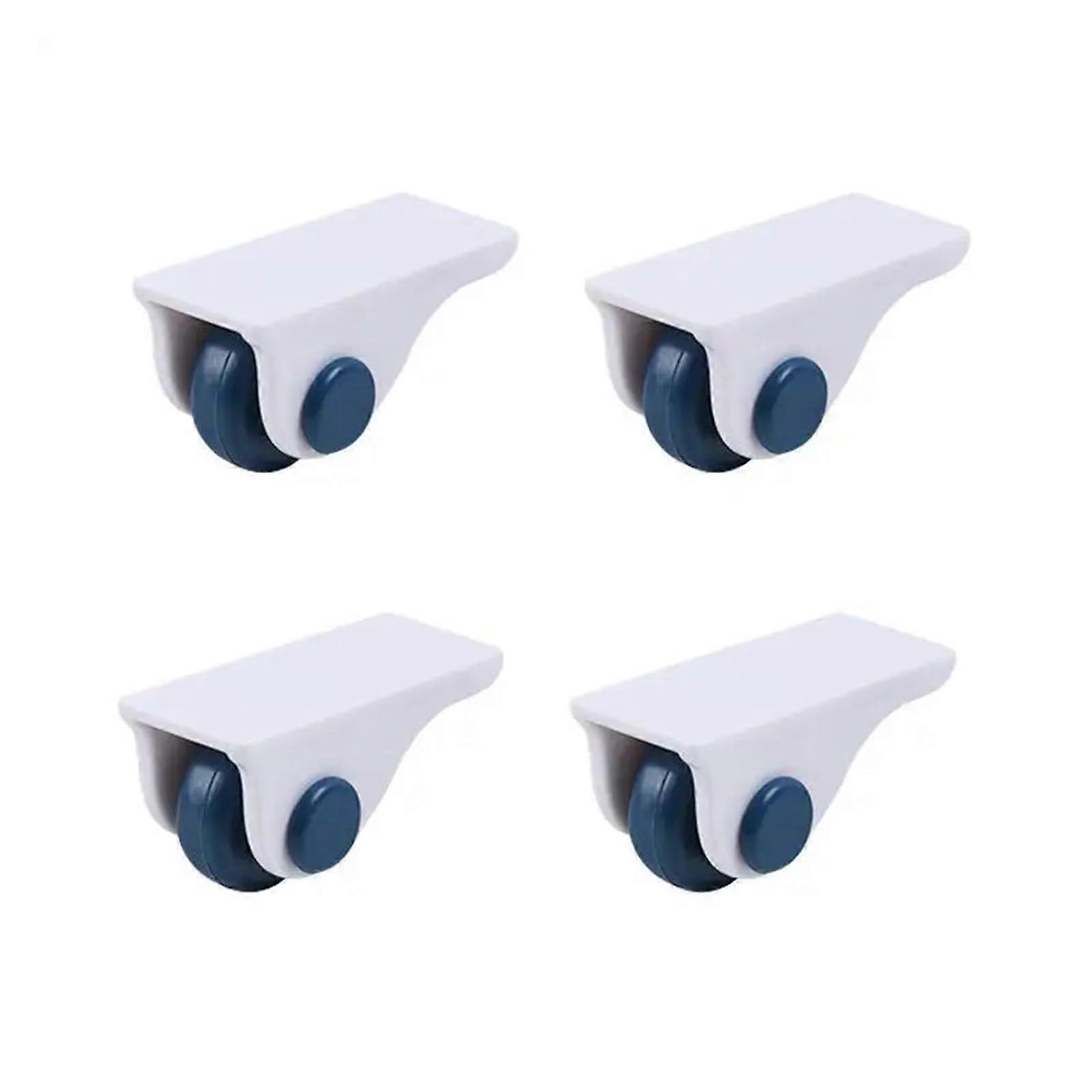 4 parts/lot sticky roll multifunctional household directional pulley storage box organizer rack creative floor caster Blue