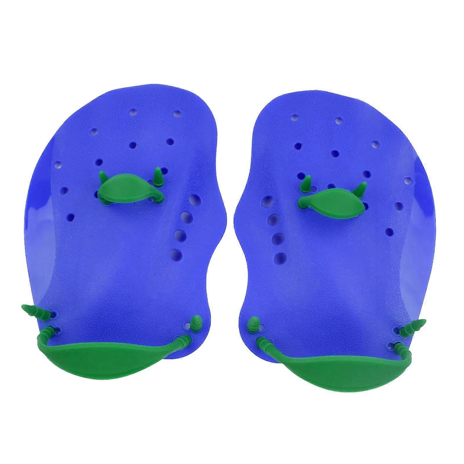 Swimming Training Paddles, 1 Pair Flat Hand Paddles, Dark Blue Swim Gloves, Size M for Enhanced Stroke Technique