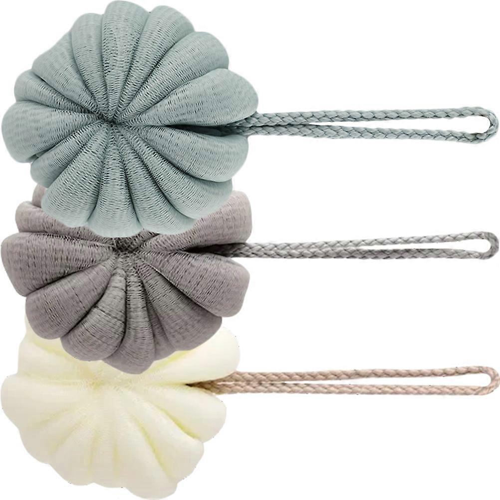 3pcs Premium PE Exfoliating Bath Sponge for Men Women – Thick Loofah Body Puff Gentle Skin Cleansing Deep Pore Lathering