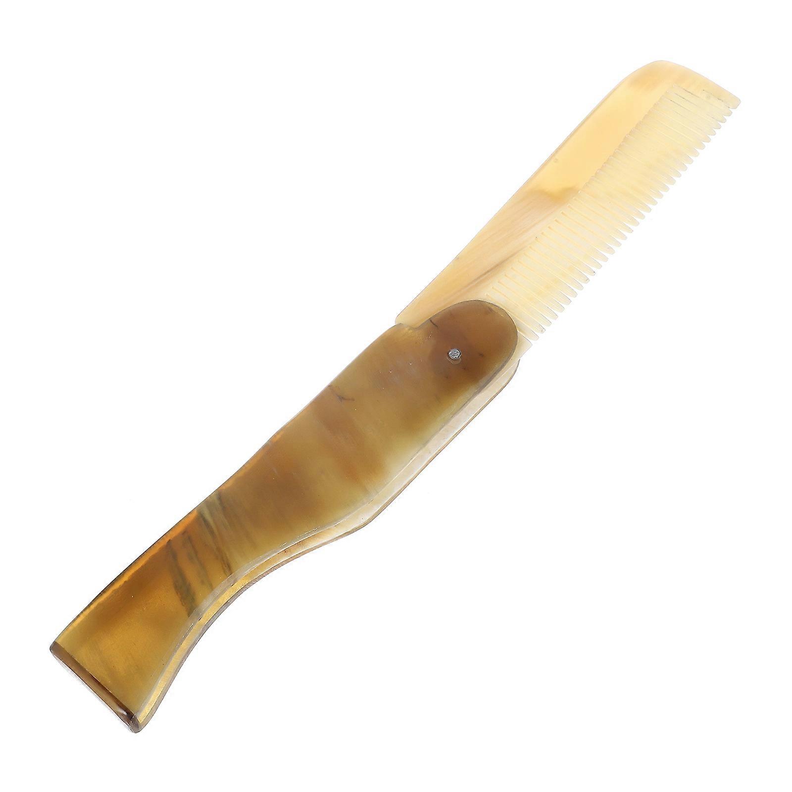 Beard Comb Foldable Styling Tool For Daily Use Khaki 16.50X2.50X1.00CM Stimulate Circulation 1Pcs