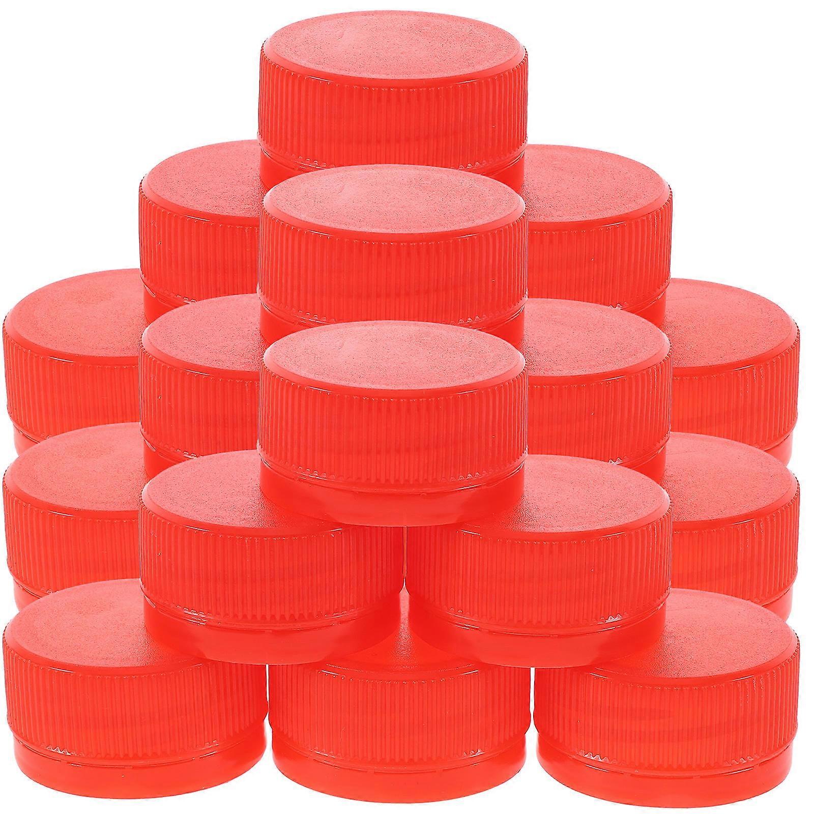 Craft Making Bottle Caps Creative Handcraft Accessory Plastic Red 3.5X1.5CM DIY Craft Kids Craft Supply 100Pcs