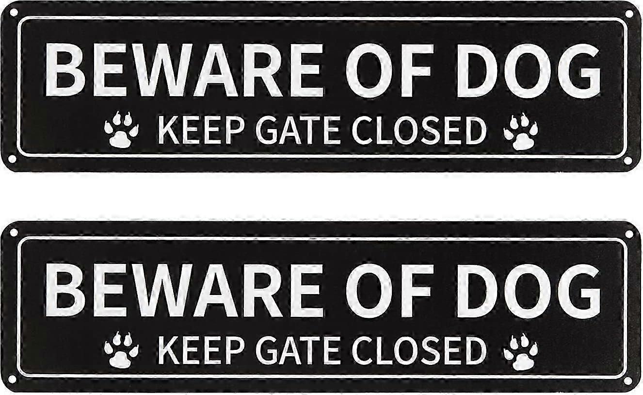 Placa Cuidado com o Cão - Aviso Refletivo, à Prova de Intempéries (2 Pack)