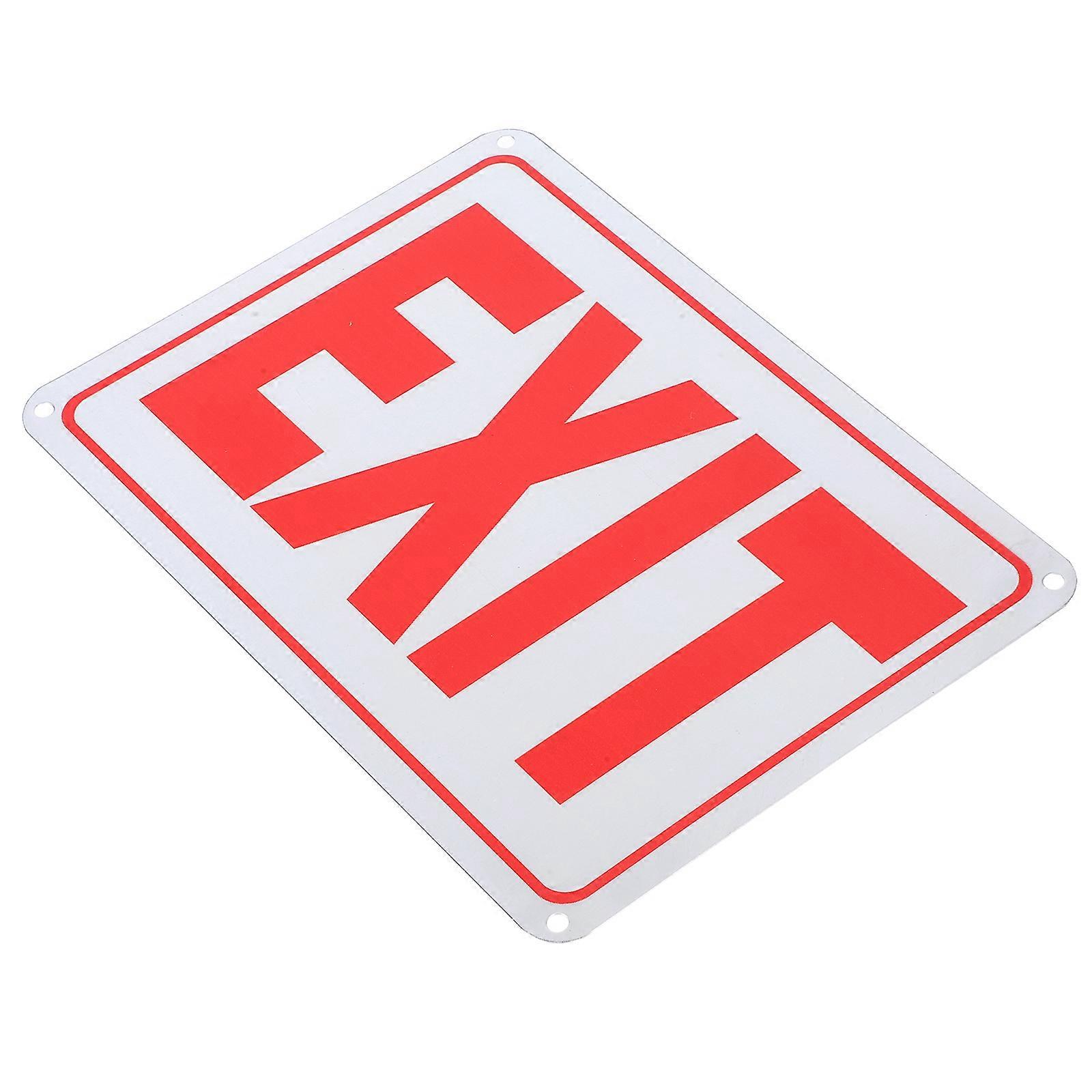 Road Sign Exit Sign for Public Places Safety Guidance Indoor Use Red 25.00X18.00X0.10CM 1 Pair