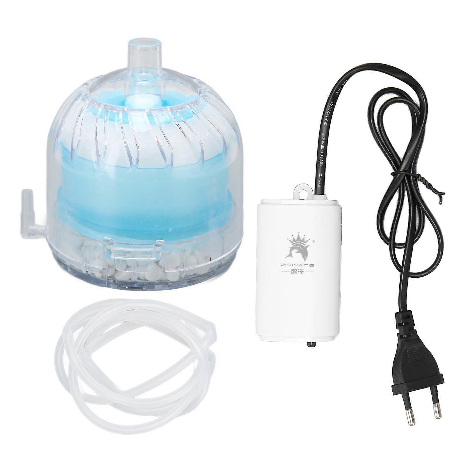 Aquarium Filter Air Pump Kit Silent Adjustable Airflow Pneumatic Filter with Oxygen Pump for Fish Tank EU Plug 220V
