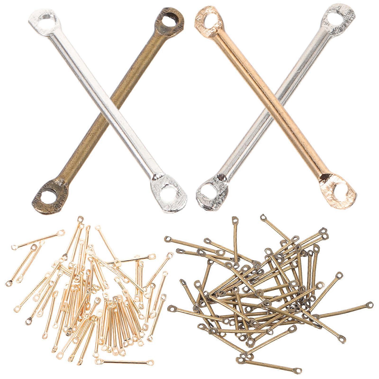 Earring Finding Connectors Bars Jewelry Making Diy Projects Antique Bronze 200Pcs